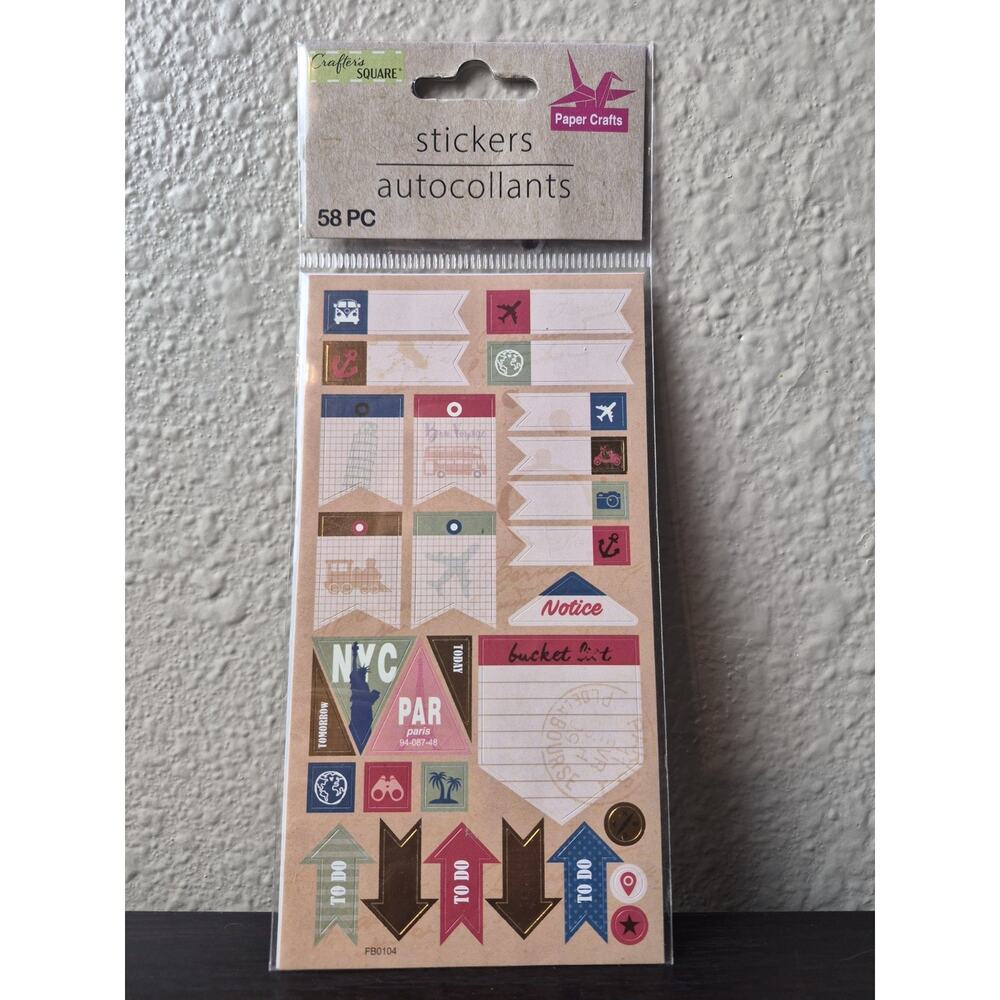 Crafter's Square Autocollants Stickers 58PC Paper Crafts Journaling Bucket List